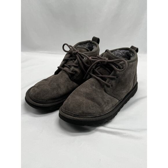 UGG NEUMEL CHARCOAL Grey Women’s Suede Low Chukka Boots Laces Size 6 - Picture 1 of 10